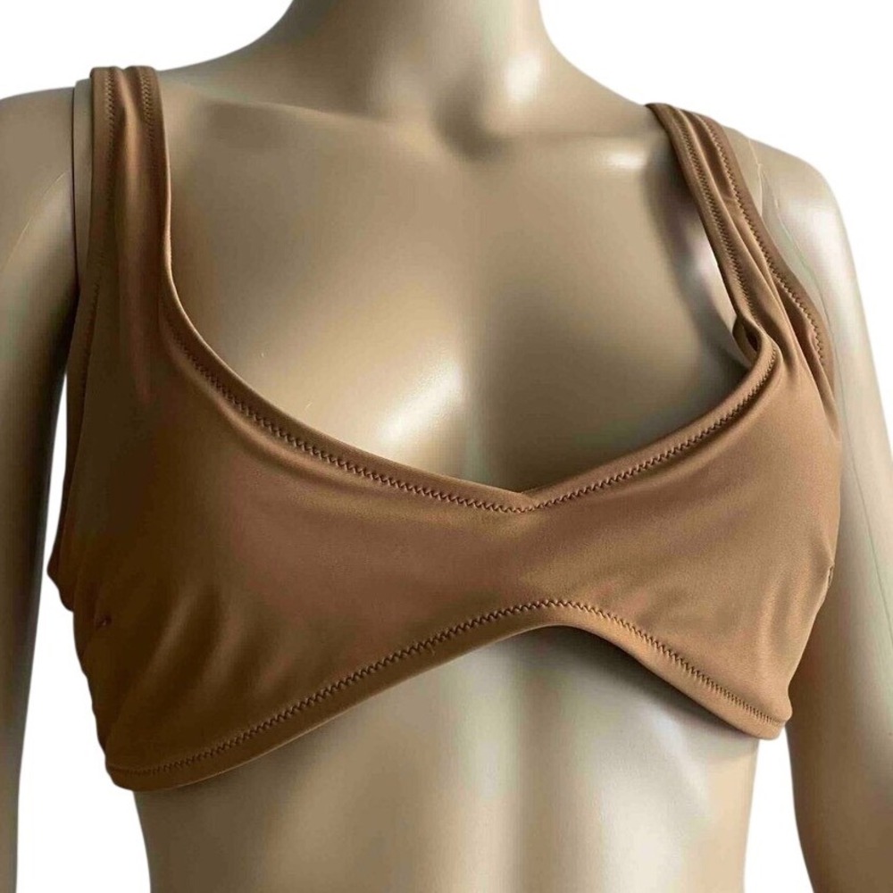Aerie Scoop Bikini Top Comfort Stretch Casual Everyday Orange Size L | TOP ONLY